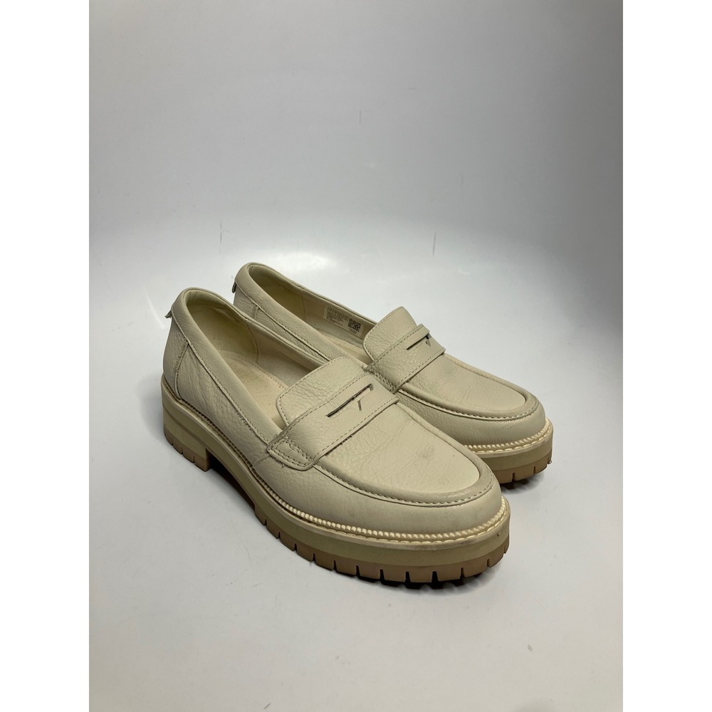 Toms ivory leather loafers women's size 7 trendy business casual soft grunge - Picture 2 of 8